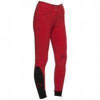 Cavalleria Toscana pantalon d'équitation CT Team Red Stripe High Waist femmes printemps/été 22, basanes, Knee-Grip
