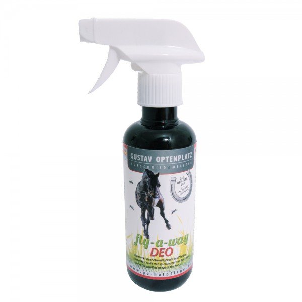 Gustav Optenplatz spray anti-mouches Deo fly a way, déodorant pour chevaux