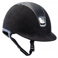 Samshield casque d'équitation Premium avec 5 Swarovski, Leather Top, silver chrome
